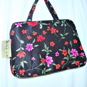 OSCAR 100% Silk Floral Makeup Travel Bag-NWT